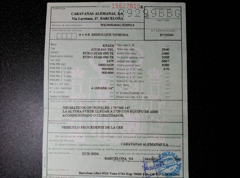 En venta Knaus Euro-Star 650 TK Blanco 2001 Guipúzcoa foto 11