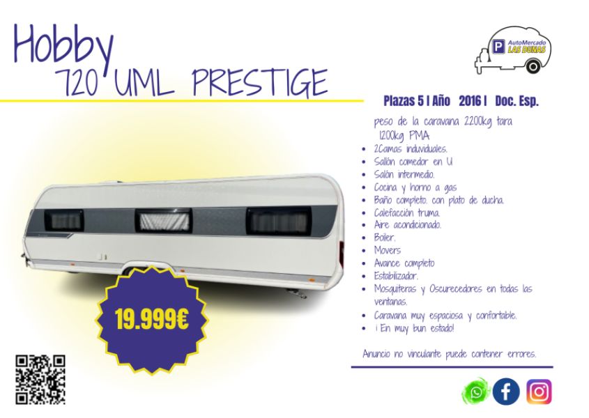 En venta Hobby Prestige Blanco 2016 Alicante foto 9